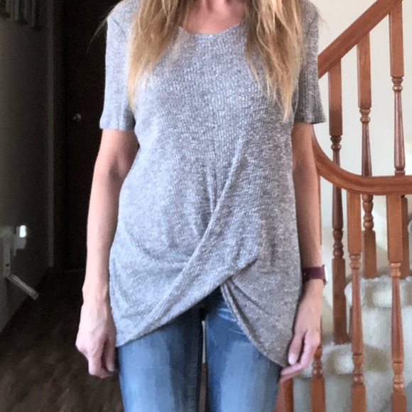 Judy Logan short sleeve grey/blk/wht top - Picture 8 of 11